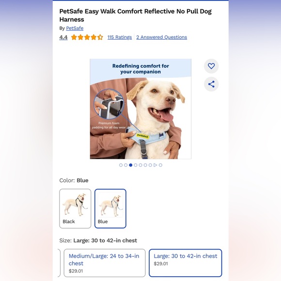 PetSafe Easy Walk Comfort No-Pull Harness - Gray - Picture 6 of 6